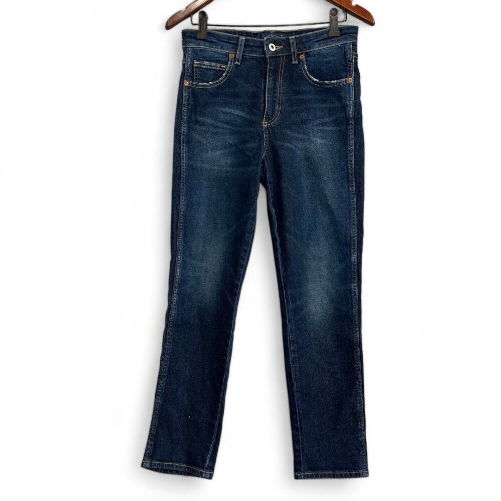 Lucky Brand Jeans Women Sz 6/28 Blue High Rise Tomboy Dark Wash Straight Stretch